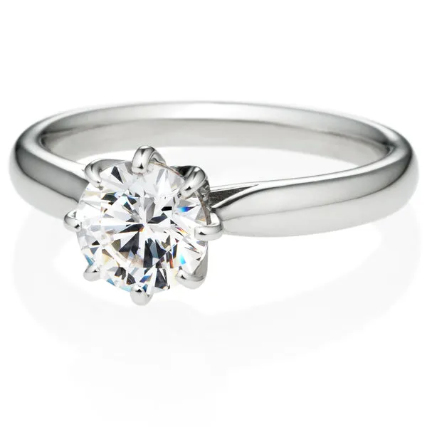 Six Prong Round Brilliant Engagement Ring [Setting Only] - EC018