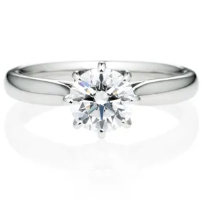 Six Prong Round Brilliant Engagement Ring [Setting Only] - EC018