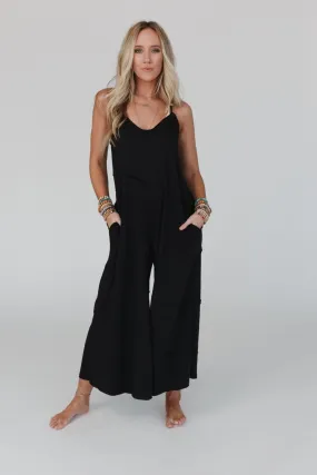 Slant My Way Jumpsuit - Black