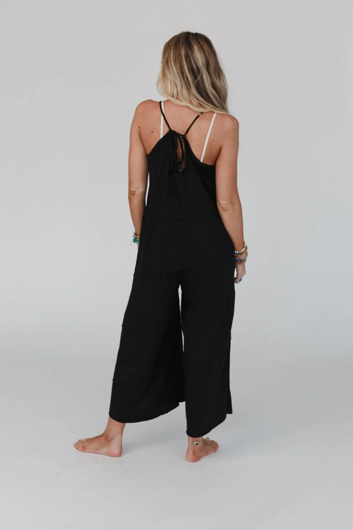 Slant My Way Jumpsuit - Black