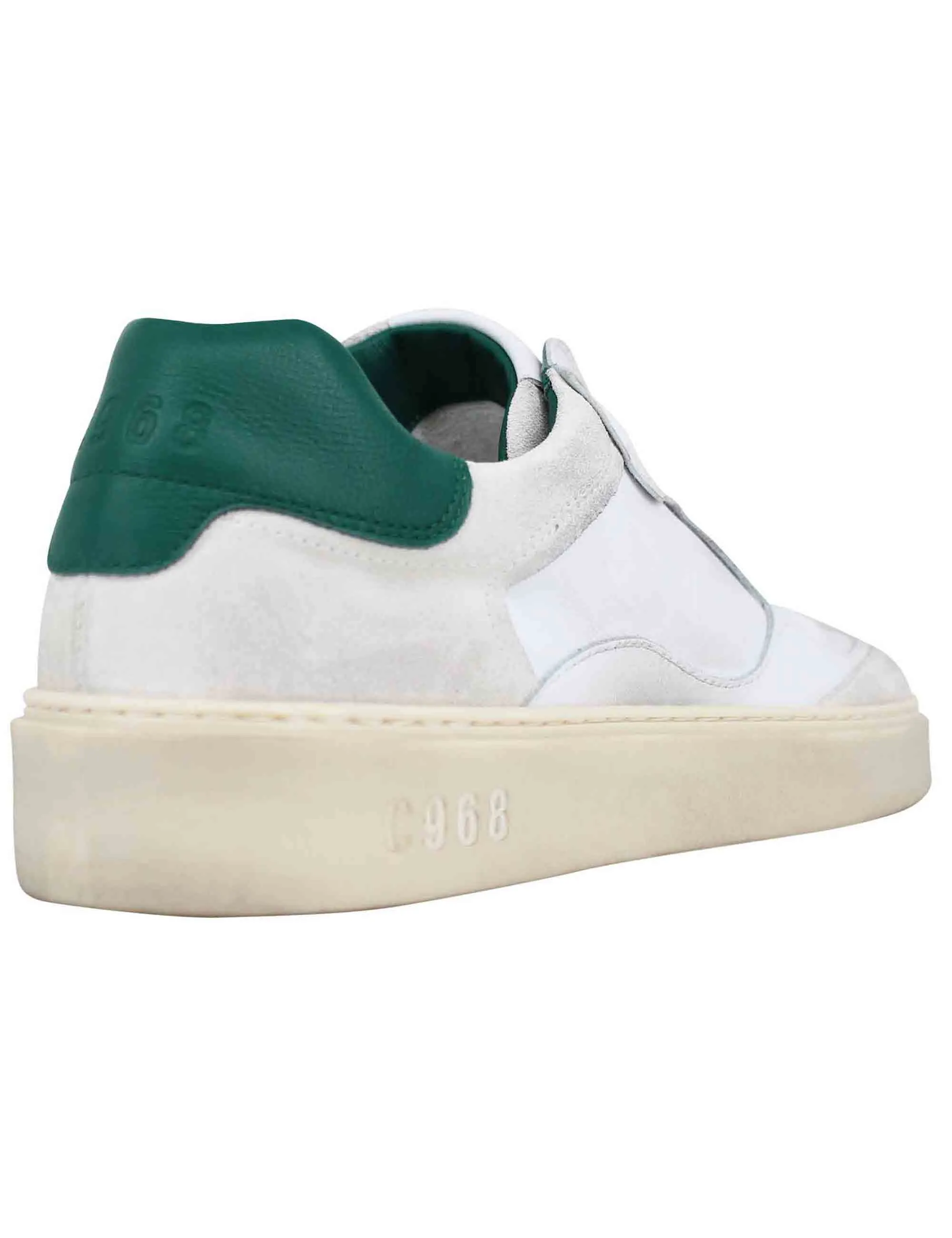 Sneakers uomo in pelle bianca