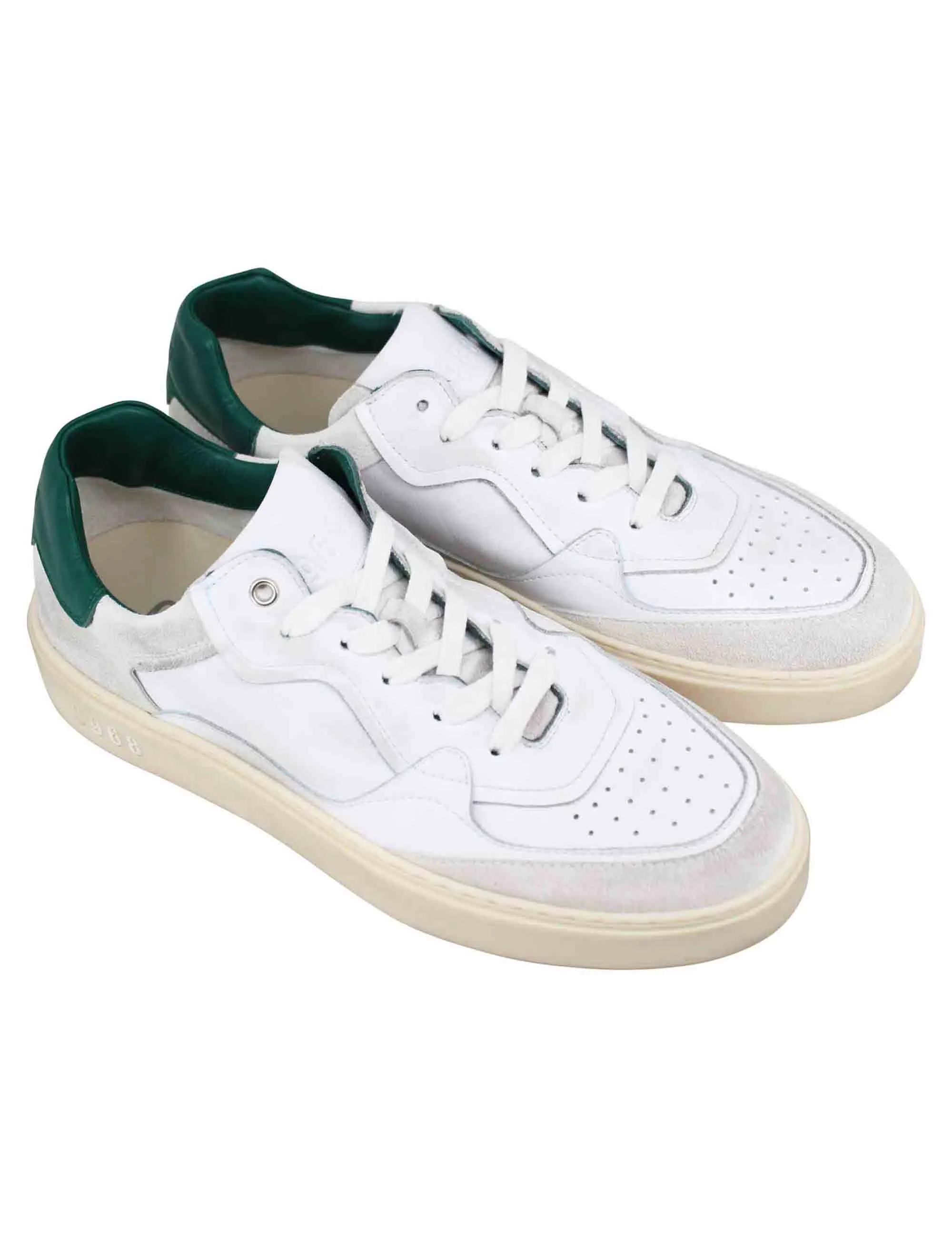 Sneakers uomo in pelle bianca