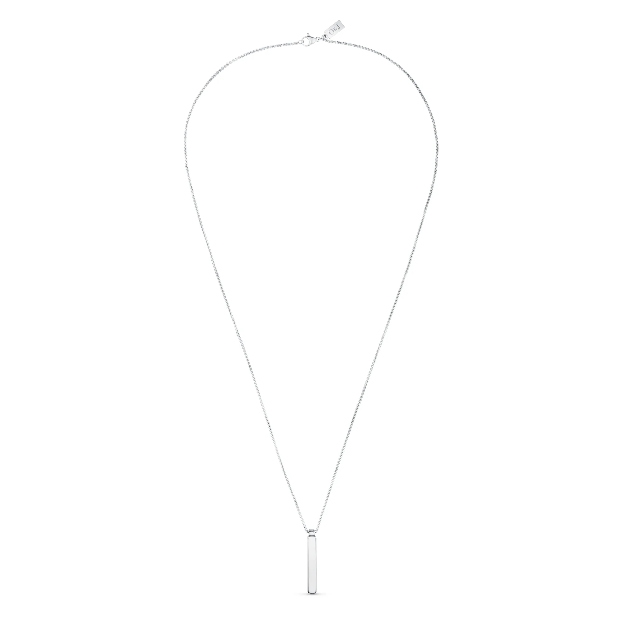 Solid Bar Necklace - Silver