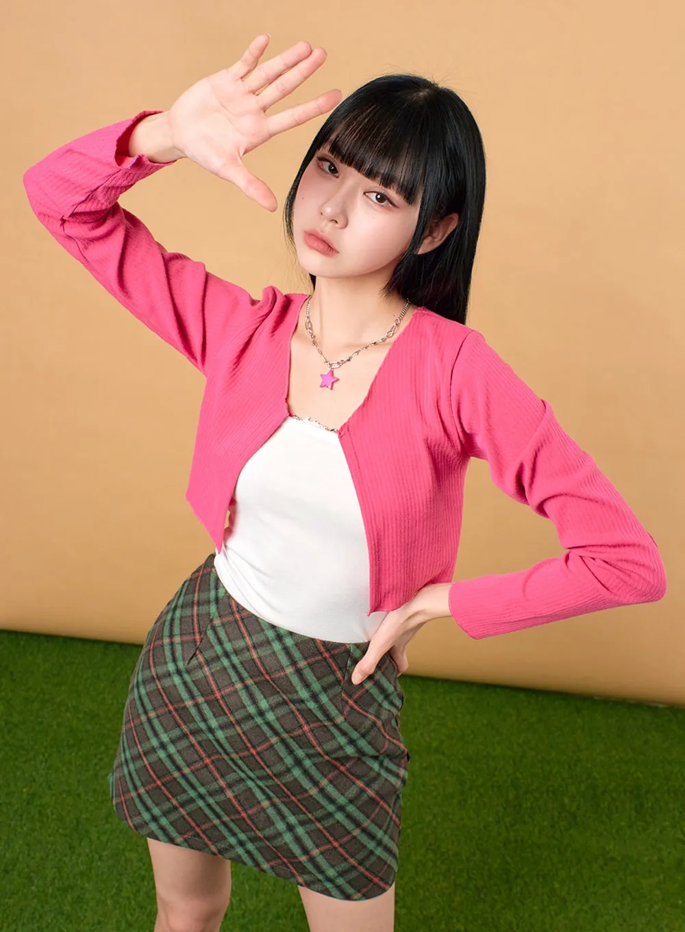 Solid Knit Cardigan IJ430