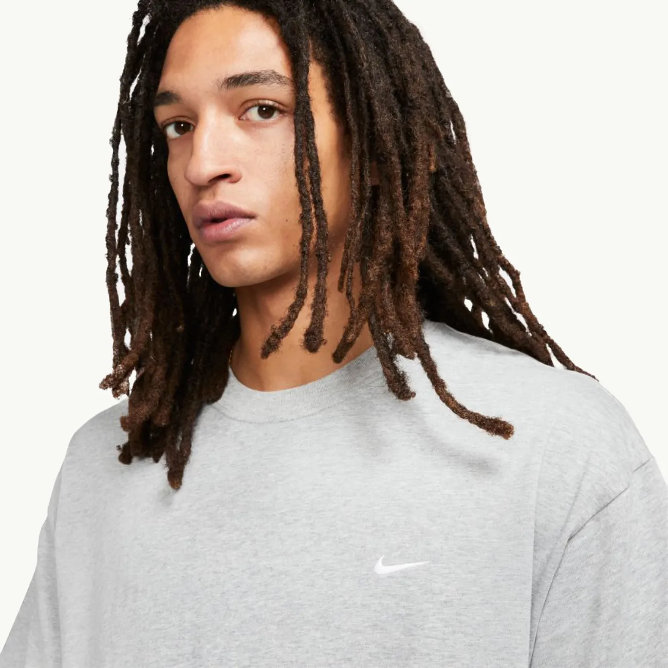 Soloswoosh SS Tee - Dark Grey Heather/White