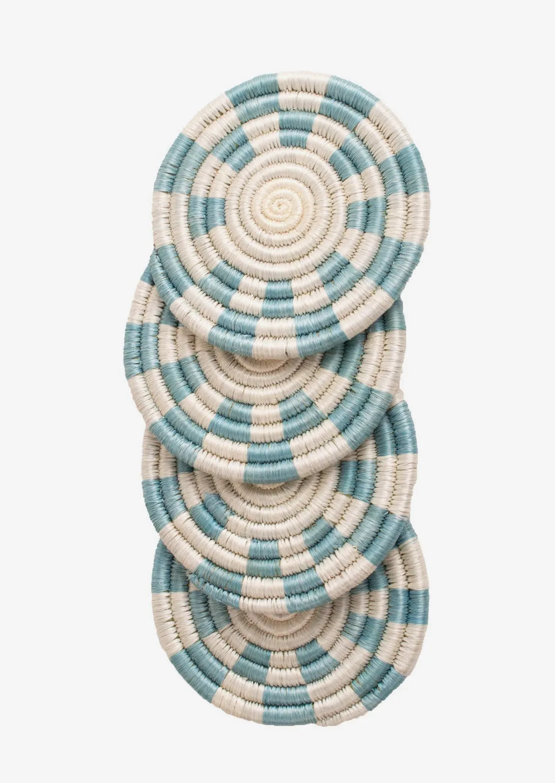 Spiral Checker Sweetgrass Coasters