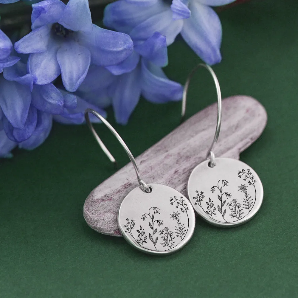 Spring Wildflowers Ring Wildflowers Earrings S925 Sterling Silver Flower Ring For Nature Lovers