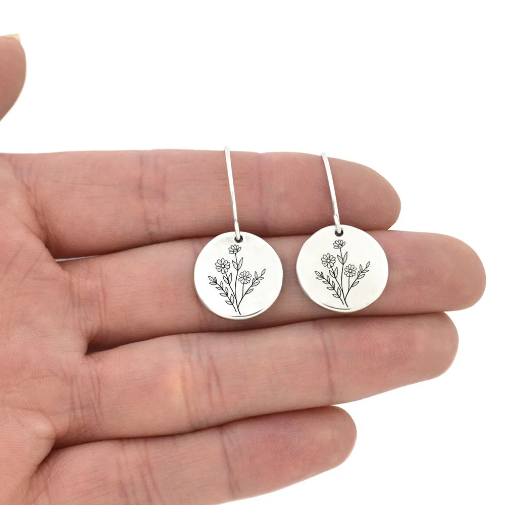 Spring Wildflowers Ring Wildflowers Earrings S925 Sterling Silver Flower Ring For Nature Lovers