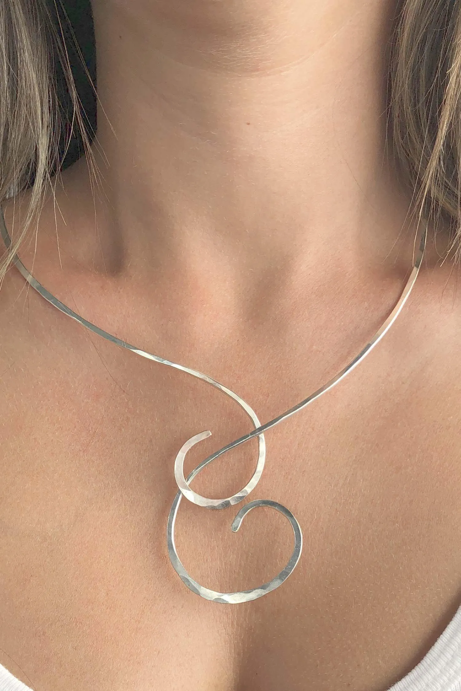 Sterling Silver Swirl Choker