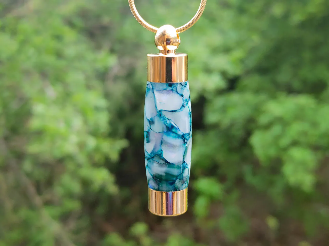 Teal Acrylic Keepsake Pendant