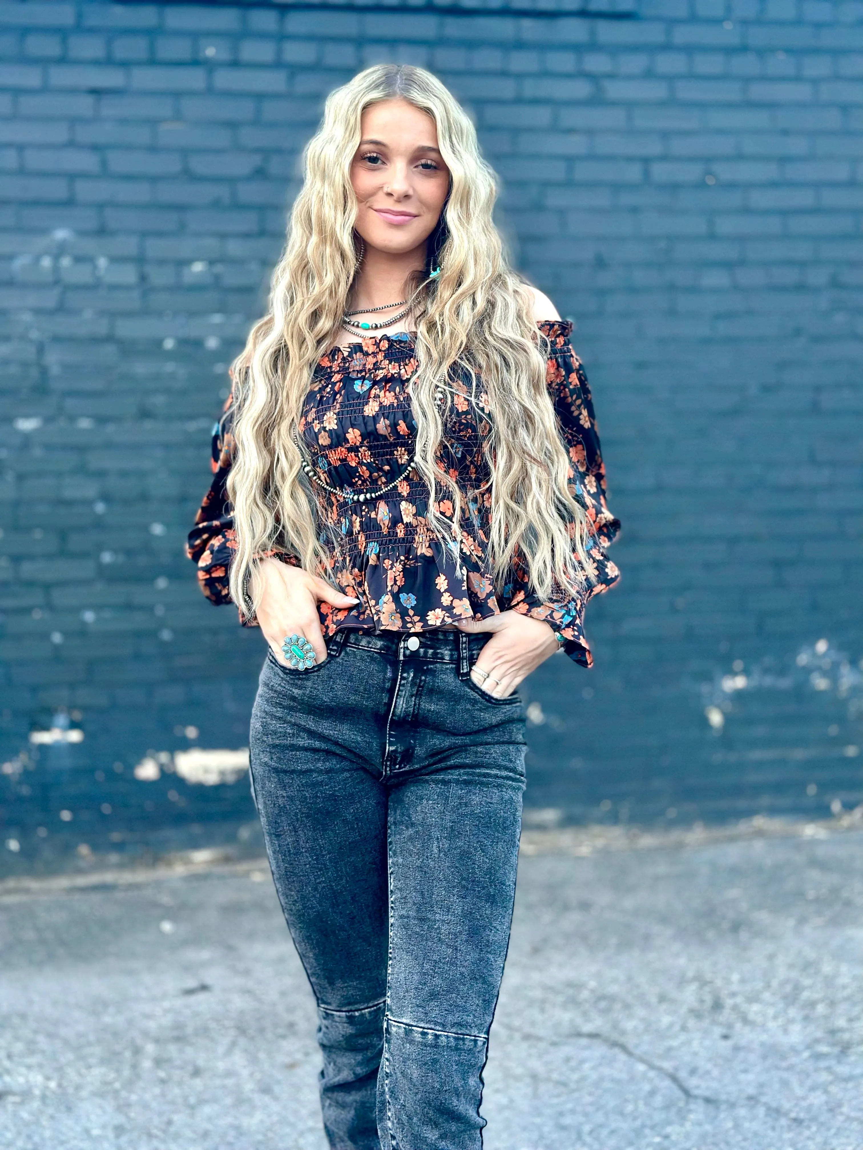 The Fall Forget Me Not Boho Floral Top