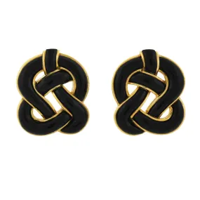 TIFFANY & Co. Vintage 18kt Onyx Knot Clip-On Earrings