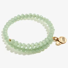 Transparent Beaded Wrap Bracelet, Light Green