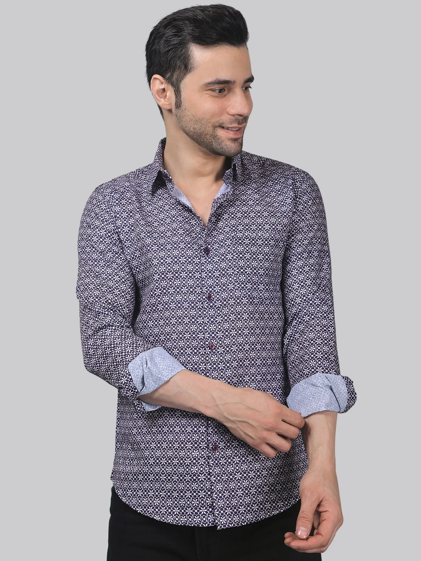 TryBuy Trending Full Sleeve Cotton Printed Button-Up Shirt For Men