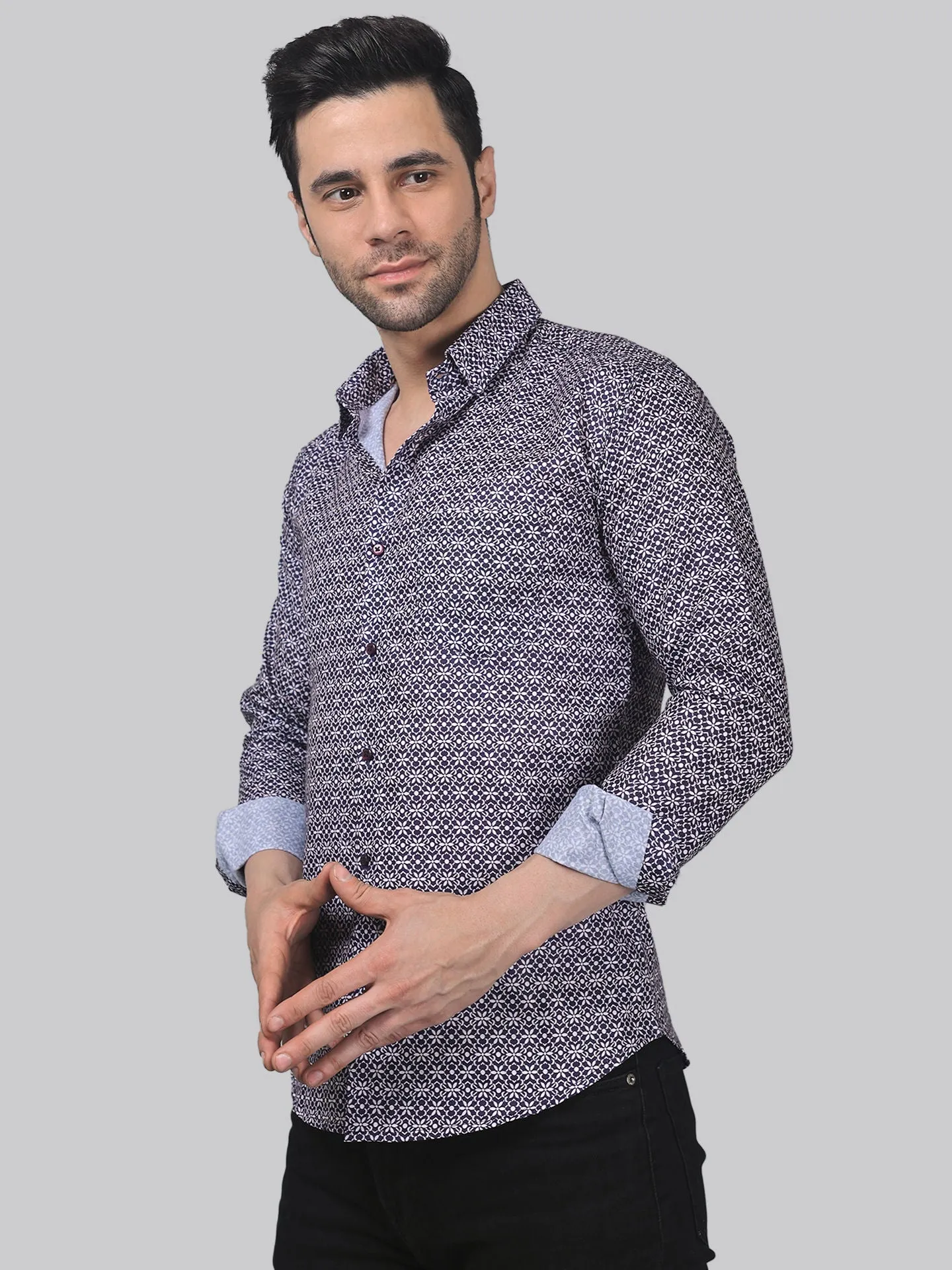 TryBuy Trending Full Sleeve Cotton Printed Button-Up Shirt For Men