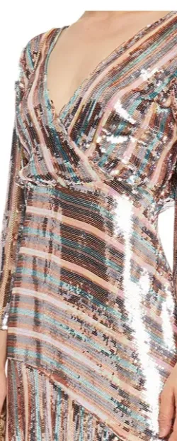 Tyra Sequin Wrap Dress