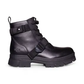 UGG Ashton Lace Up Black Boots - Women's