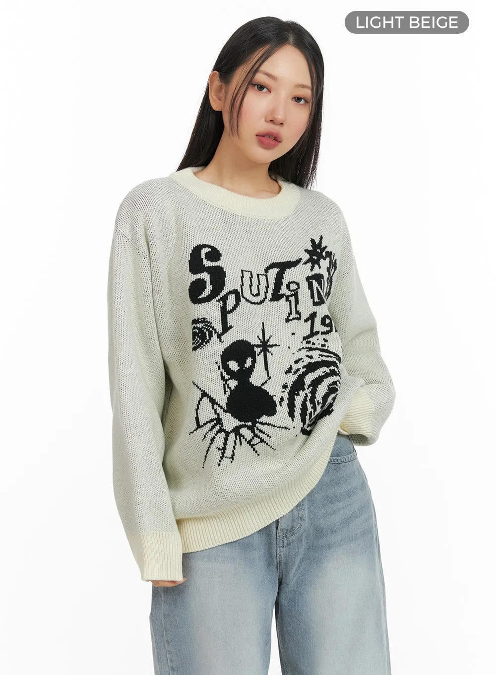 Unisex Cozy Graphic Knit Sweater CM419