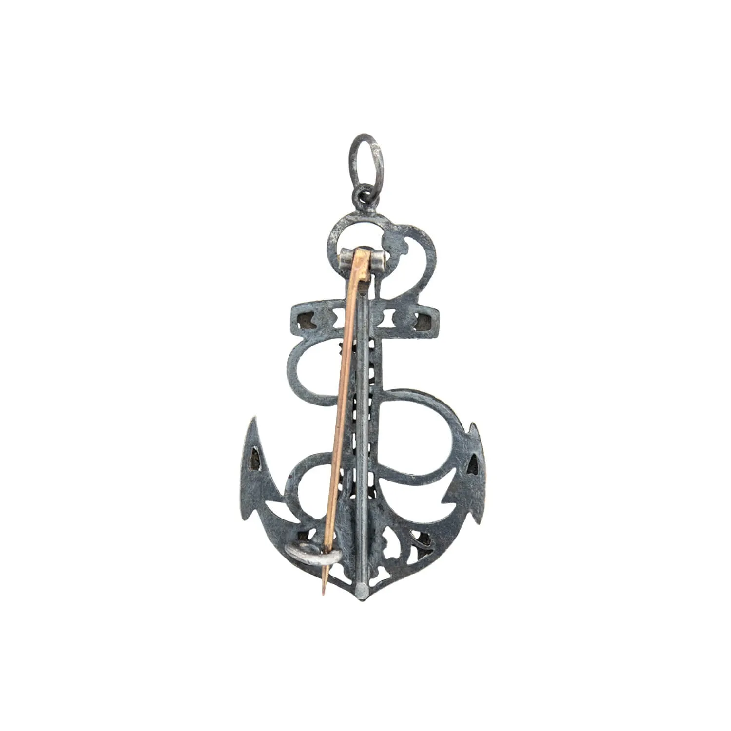 Victorian Gunmetal   Gold Wash "JERSEY" Anchor Pin/Pendant