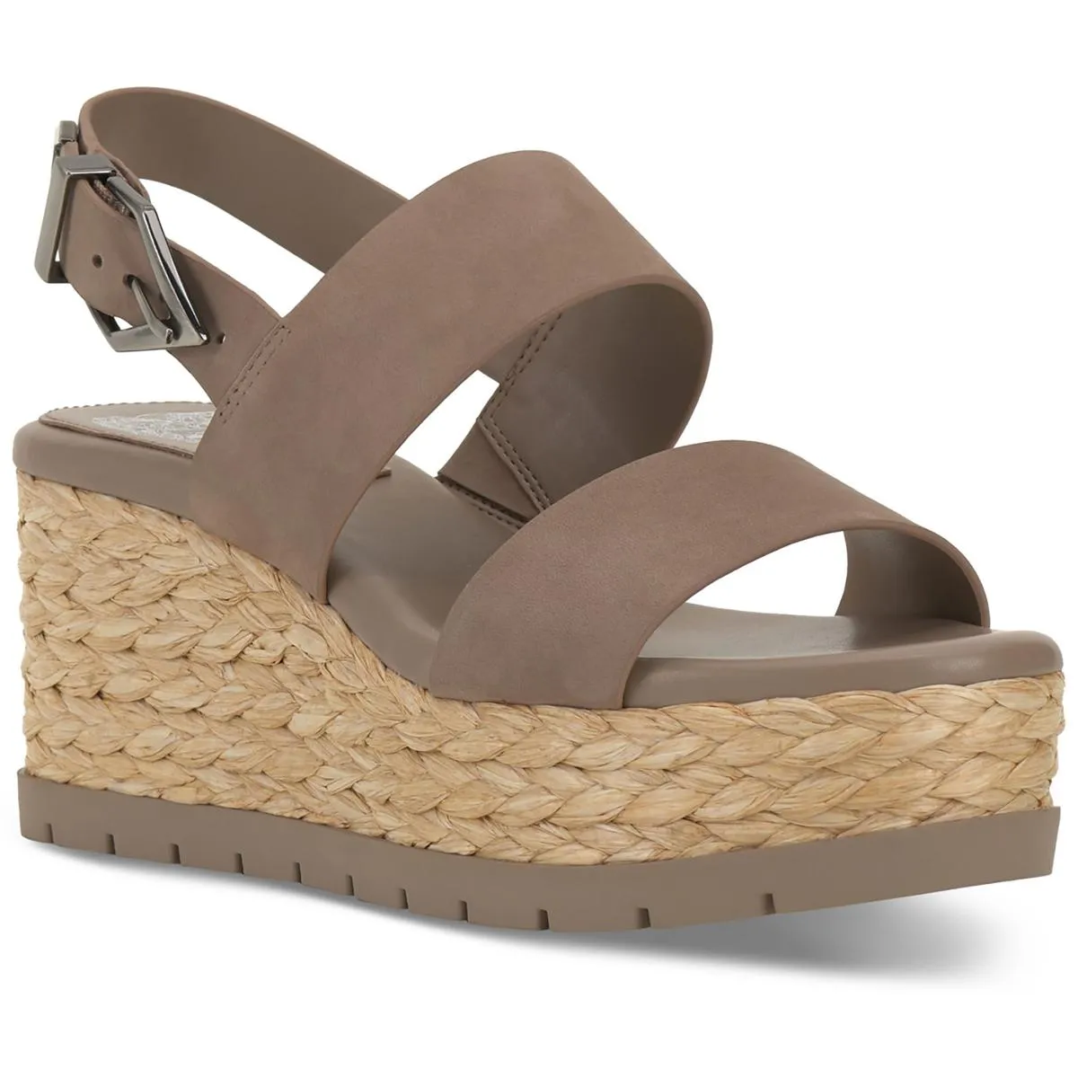 Vince Camuto Womens Leather Open Toe Wedge Sandals