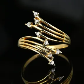 Vintage Bypass Gold Shooting Star Diamond Ring