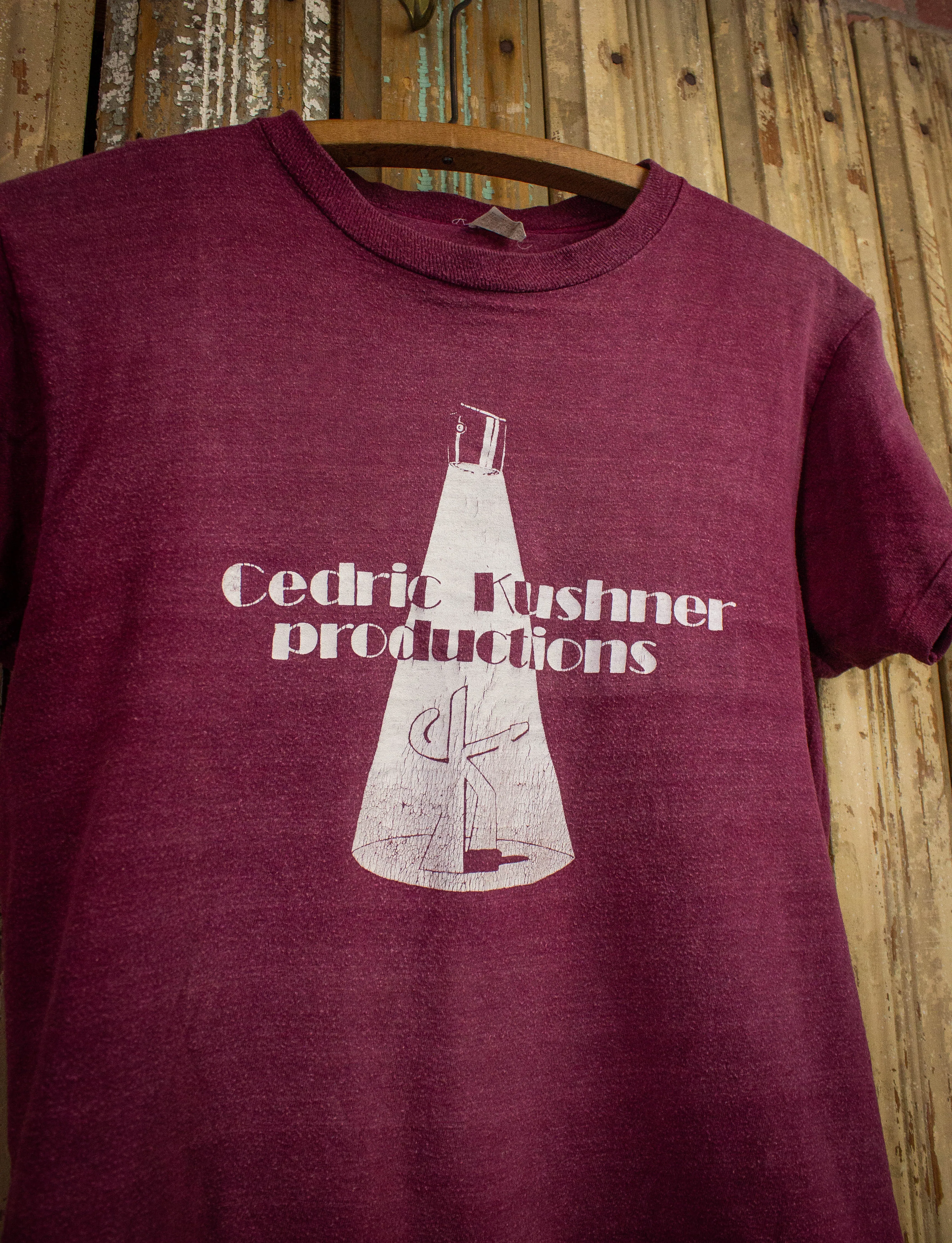 Vintage Cedric Kushner Productions Graphic T Shirt 70s Maroon XS