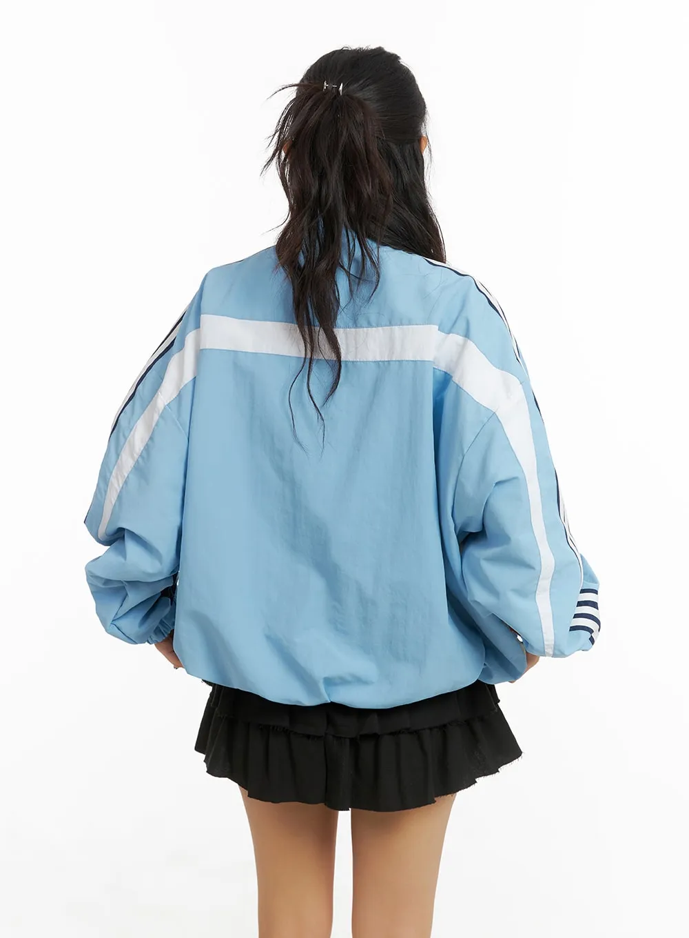 Vintage Oversized Striped Nylon Jacket CM426