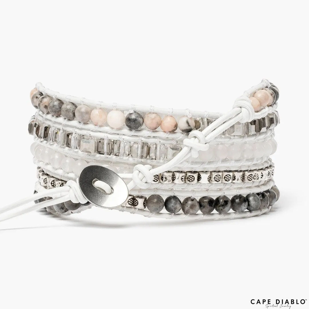 White Labradorite Wrap Bracelet