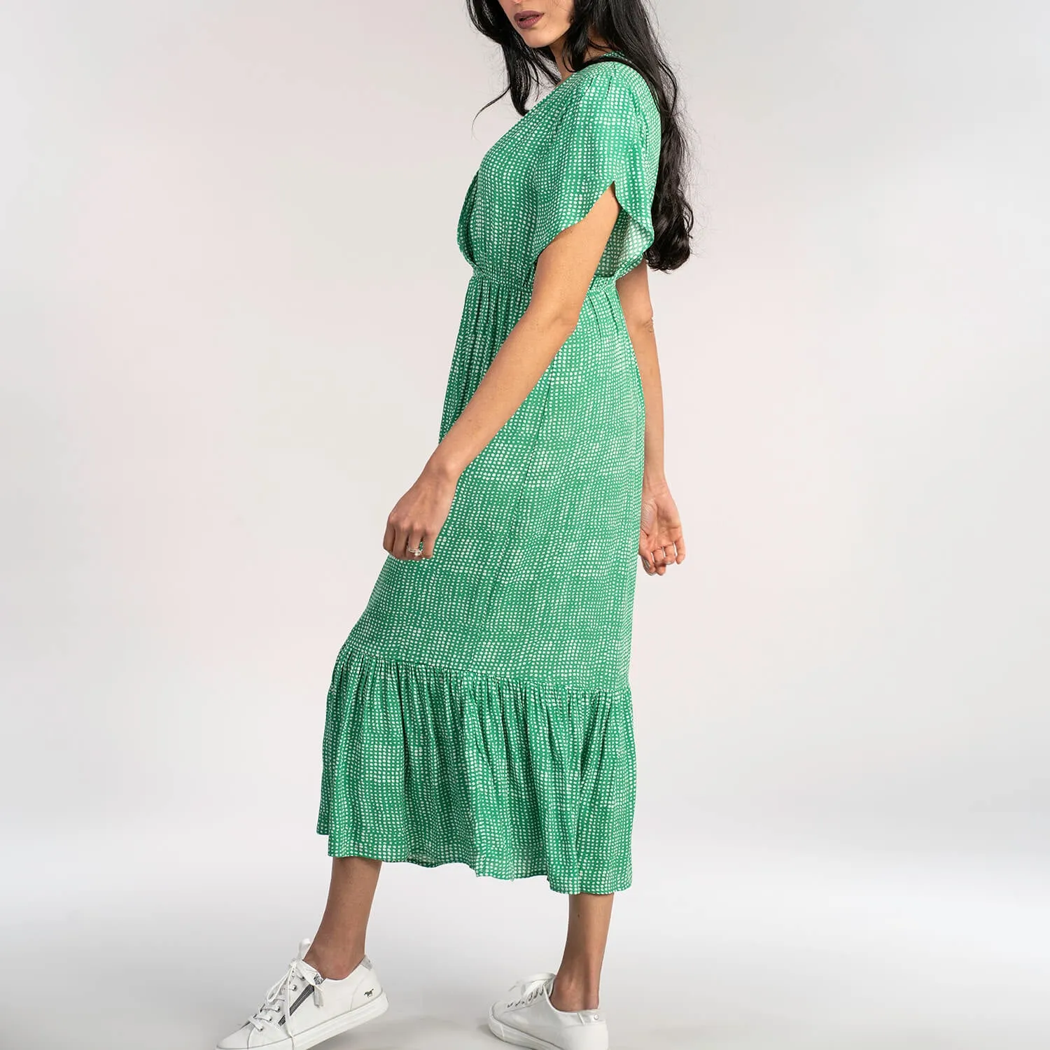 Wrap Spot Dress - Green