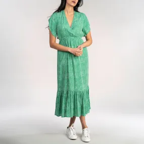 Wrap Spot Dress - Green