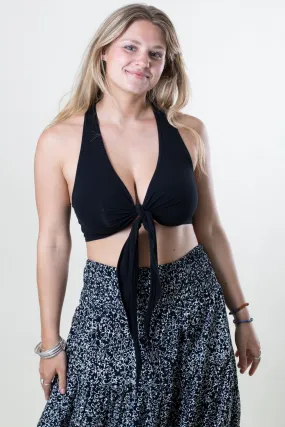 Yantra Black Yoga Wrap Top